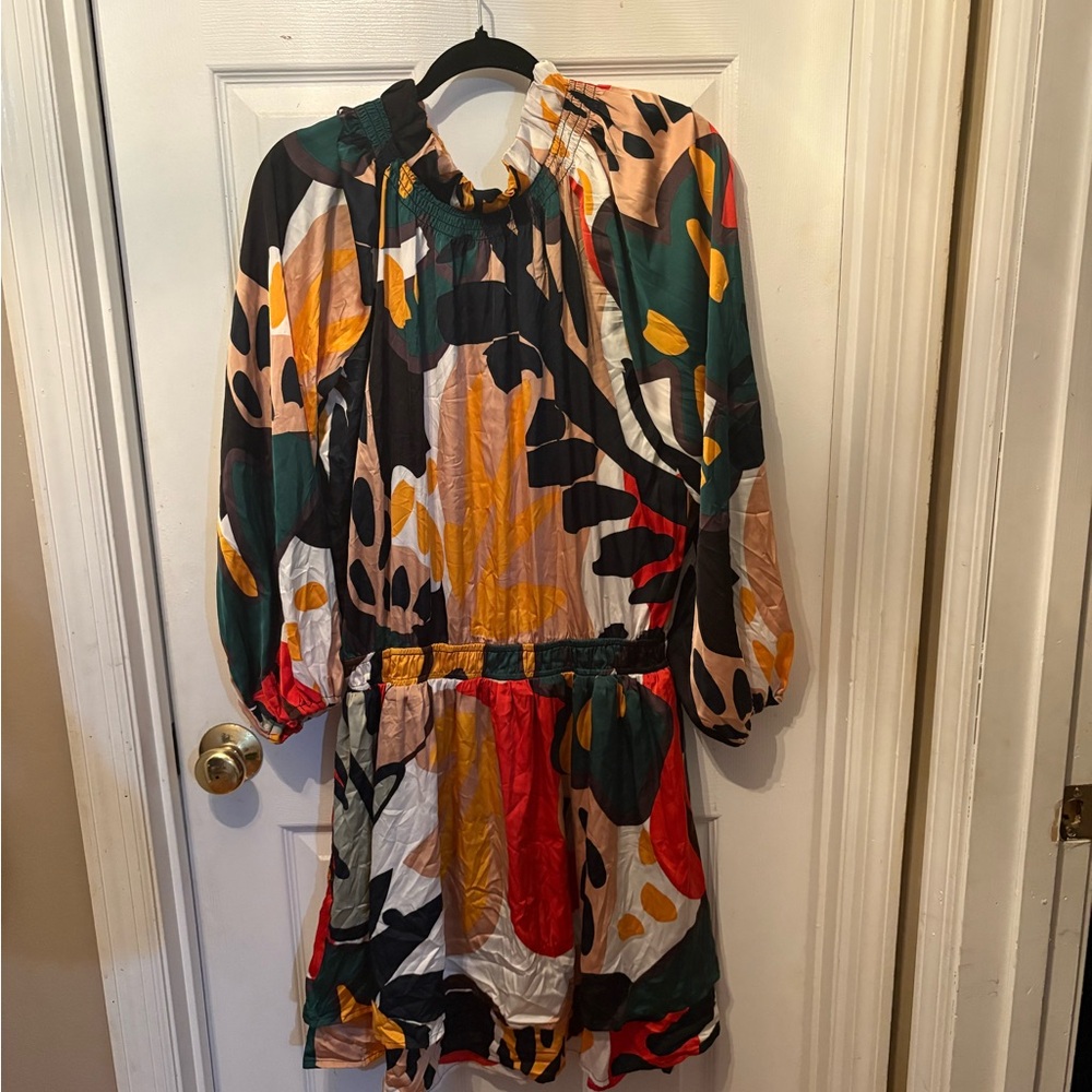 JODIFL Multicolor Abstract Dress